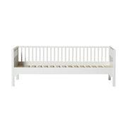 White Oliver Furniture Seaside Classic Day Bed with Nordic design, engineered wood construction, versatile kids bed or guest room sofa in minimalist style.