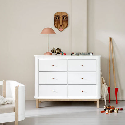 Oliver Furniture Wood Dresser 6 Drawers - White/Oak