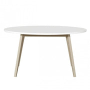 Oliver Furniture PingPong kids table with white tabletop and natural oak legs. 