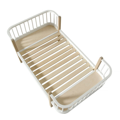 Oliver Furniture - Wood Junior Bed in White & Oak - Scandibørn