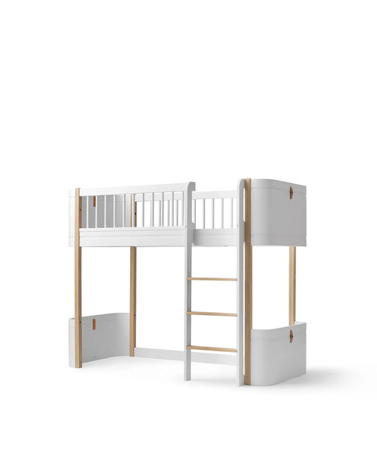 Oliver Furniture Conversion Kit - Mini+ Cot Bed incl. Junior Kit to Low Loft Bed - White/Oak