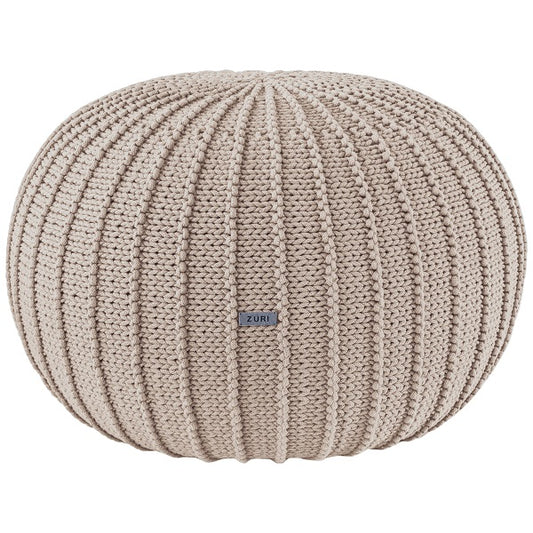 Zuri House Knitted Pouffe (Large) - Beige
