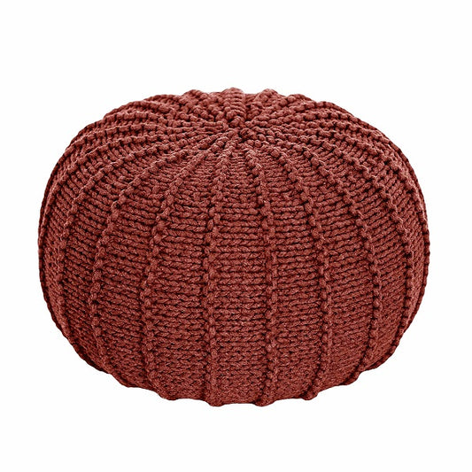 Zuri House Knitted Pouffe (Small) - Terracotta