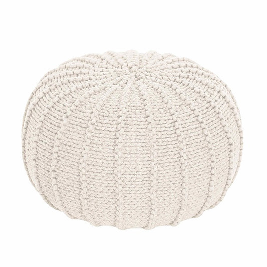Zuri House Small Knitted Pouffe - Ivory