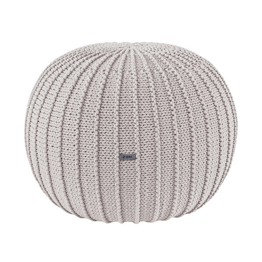 Zuri House Medium Knitted Pouffe - Oatmeal