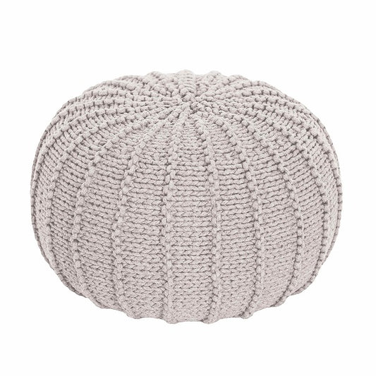 Zuri House Small Knitted Pouffe - Oatmeal