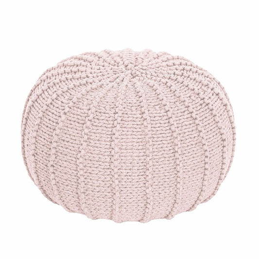 Zuri House Small Knitted Pouffe - Pale Pink