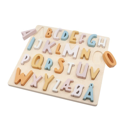 Sebra ABC Alphabet Puzzle in Cotton Candy Pink - Scandibørn