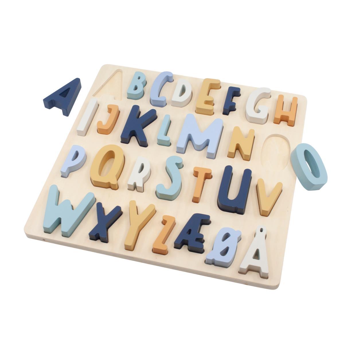 Sebra ABC Alphabet Puzzle in Denim Blue - Scandibørn