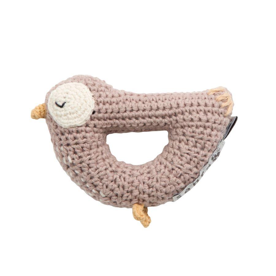 Sebra Crochet Rattle Bliss the Bird in Misty Rose - Scandibørn