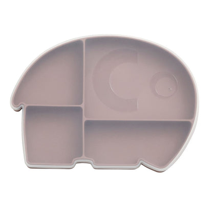 Sebra Fanto the Elephant Silicone Plate with Lid in Rustic Plum - Scandibørn