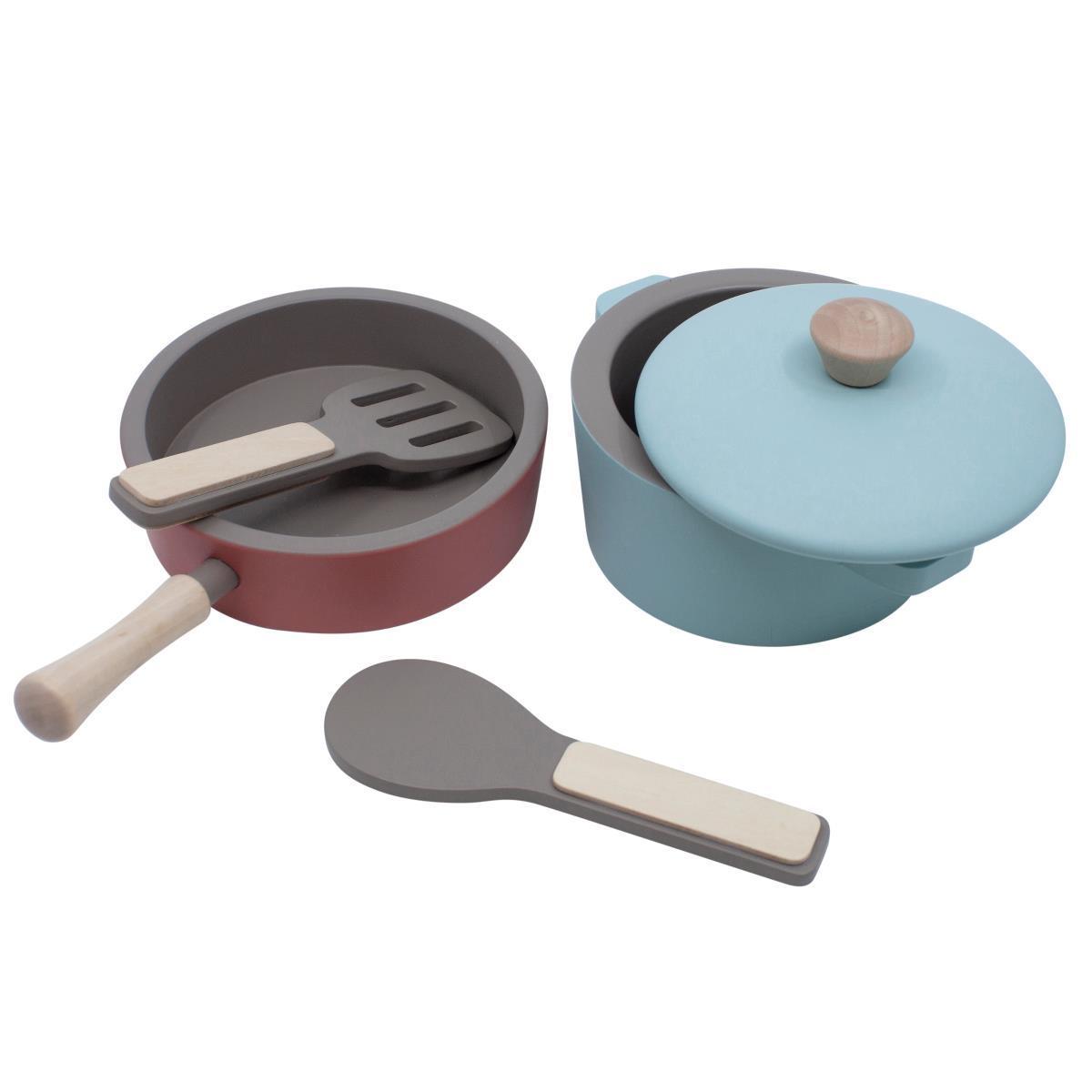 Sebra Play Kitchen Pots and Pans Warm Grey - Scandibørn