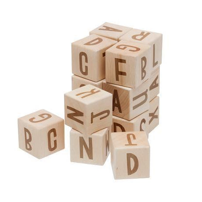 Sebra Wooden stacking blocks Natural - Letters - Scandibørn