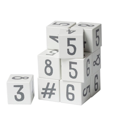 Sebra Wooden stacking blocks - Numbers/Symbols - Scandibørn