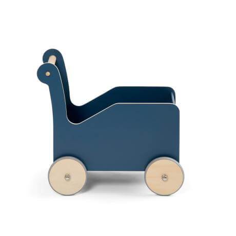 Sebra Wooden Walker / Trolley Nordic Blue - Scandibørn