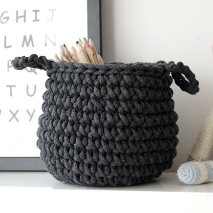 Zuri House Crochet Basket (Small) - Charcoal