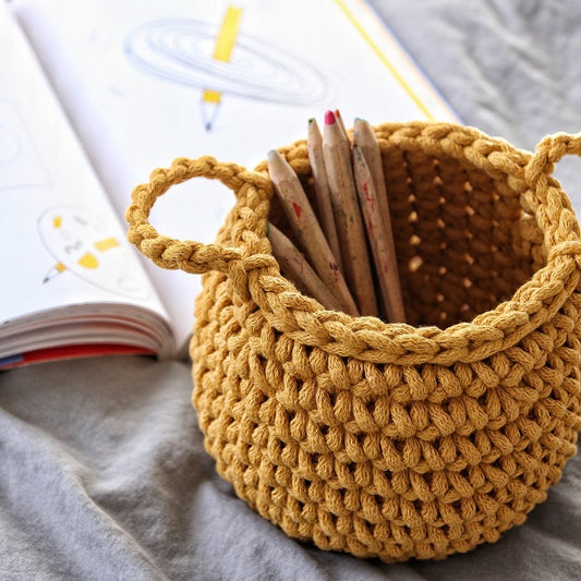 Zuri House Crochet Basket (Small) - Mustard