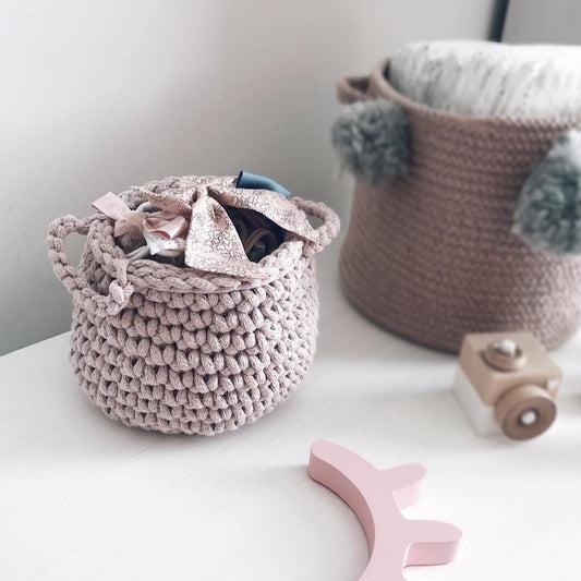 Zuri House Crochet Basket (Small) - Pale Pink