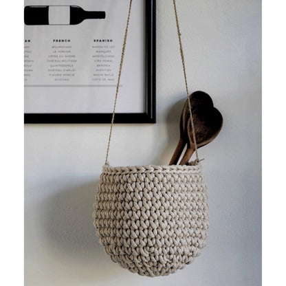 Zuri House Small Hanging Basket - Beige