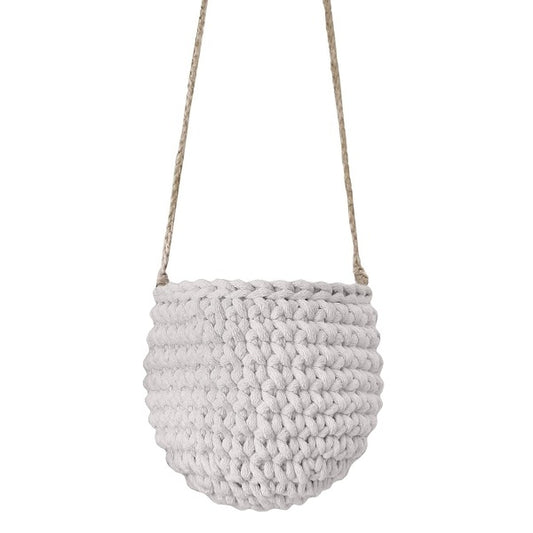 Zuri House Crochet Hanging Basket - Oatmeal
