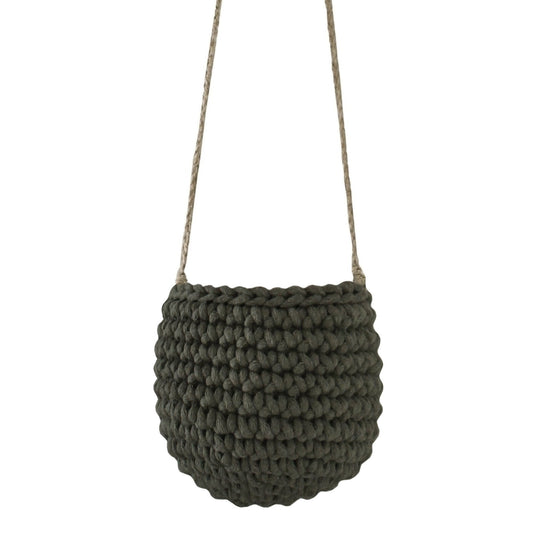 Zuri House Small Hanging Basket - Olive Green