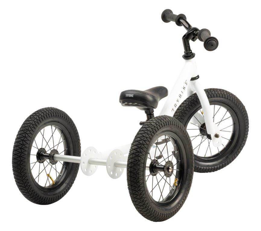 Trybike Steel 2 in 1 Balance Bike / Trike - White - Scandibørn