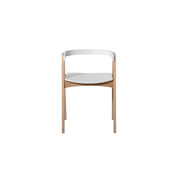Oliver Furniture adjustable children's wooden armchair in white and oak with height-adjustable seat, rounded back design, and European craftsmanship for bedrooms and study spaces.