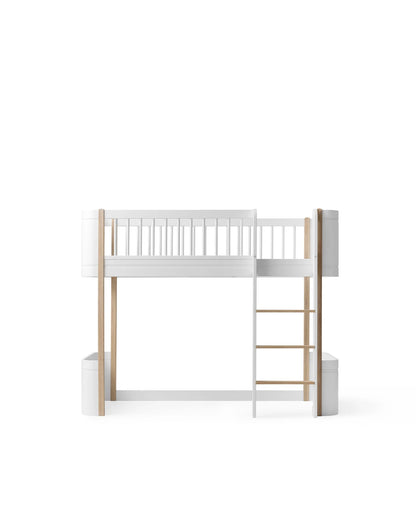 Oliver Furniture Conversion Kit - Mini+ Cot Bed incl. Junior Kit to Low Loft Bed - White/Oak