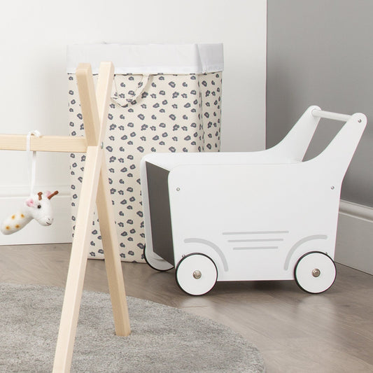 Childhome Wooden Toy Stroller / Storage - White