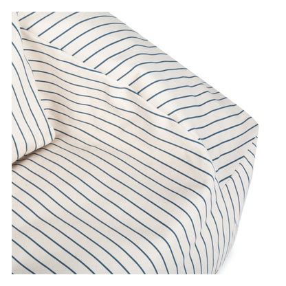 Nobodinoz Chelsea Armchair Twill Beanbag - Blue Stripes Natural